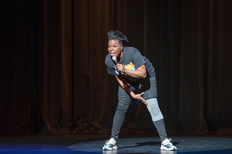Leslie Jones performing at the annual CAB Comedy Show
