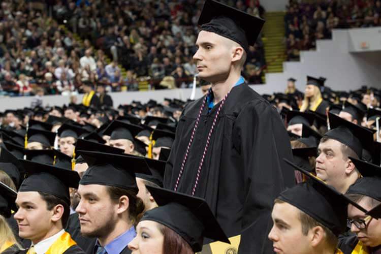 Students attending graduation