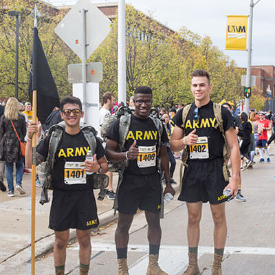 Veteran and Military students participating in the Panther Prowl