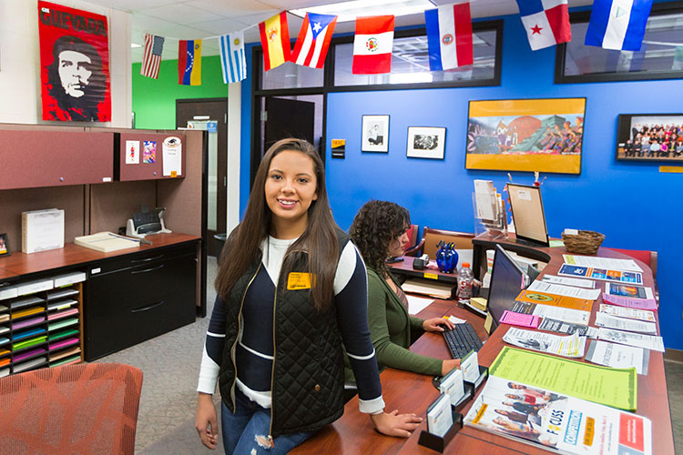 Students in one of the multicultural centers on campus