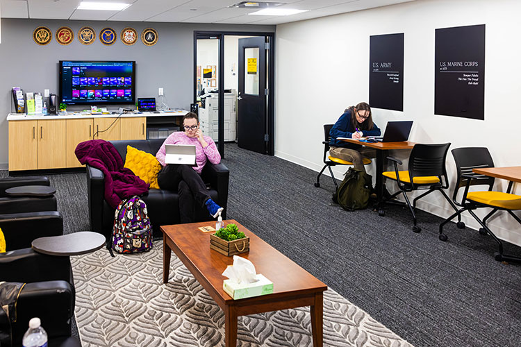 Students studying in the MAVRC space.